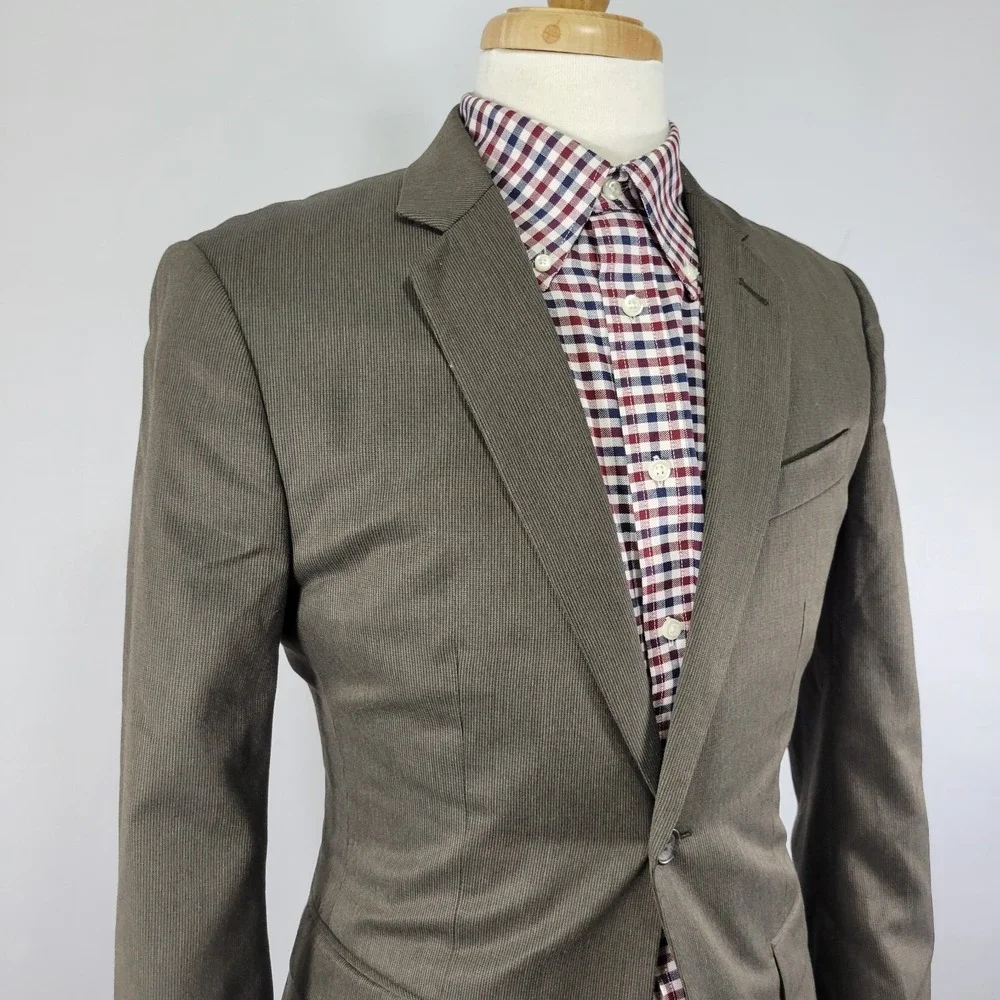Banana Republic Men's Sport Coat Blazer Two Button Brown Poly‎ Blend 38R